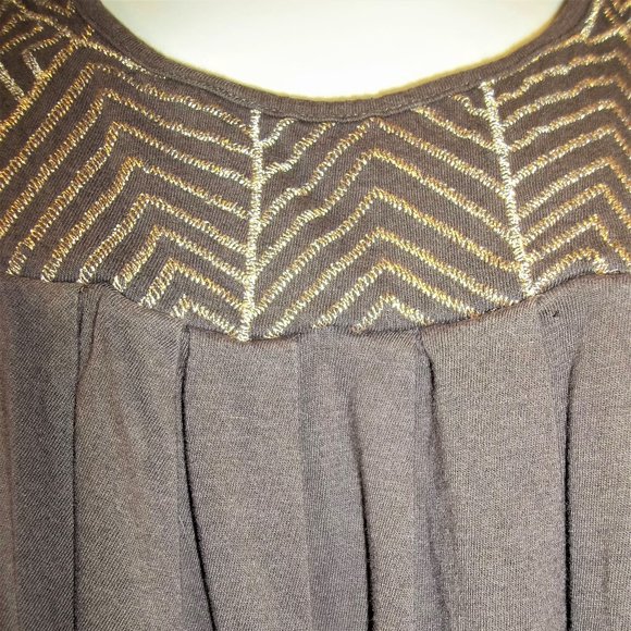 a.n.a. A New Approach Womens Tank Top Size Medium Striped Geometric Brown Gold - Picture 3 of 6